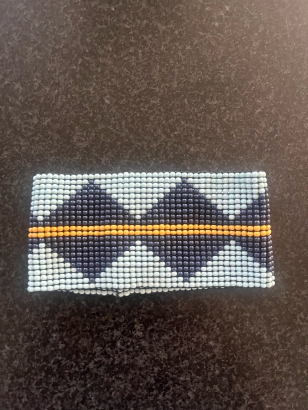 Ink + Alloy Beaded Blue and Yellow Geometric stretch Bracelet